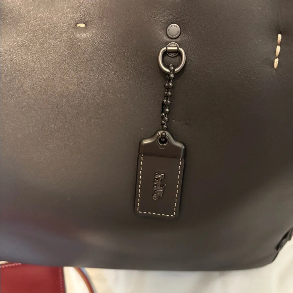 Brown and Burgundy Coach 1941 Rouge tote/ Crossbody Bag with detachable Pouch - Picture 2 of 12